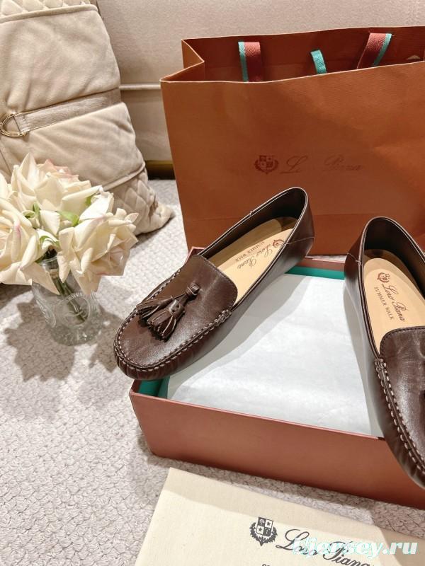 2025 Women LP Brown Leather Loafer Tassel LY00291
