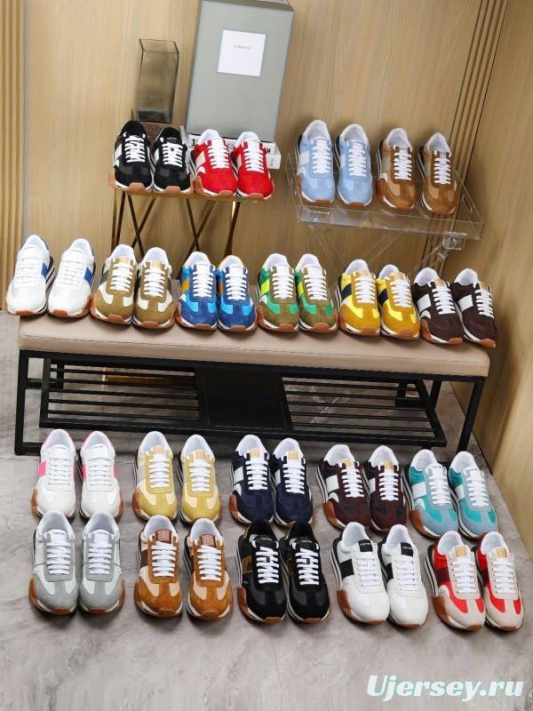 2025 Unisex TOM FORD Green White Suede Leather Sneakers LY00360(F)/LY00370(M)