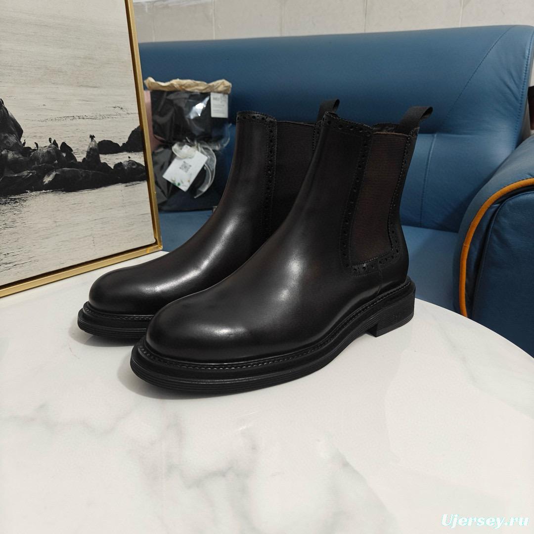 2024 Men Dolce & Gabbana Black Leather Chelsea Boots MJ00530