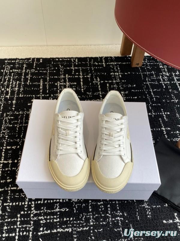 2025 Women Celine White Canvas Sneakers KFY00285