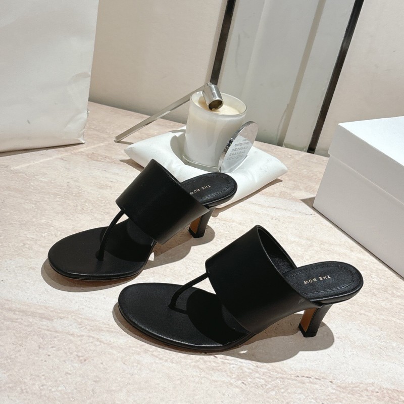 2025 Toteme Black Calf Leather Slippers KFY00280