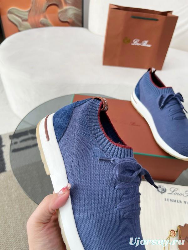 2024 Men Le Parmentier Blue Wool Knit Sneakers MJ00330