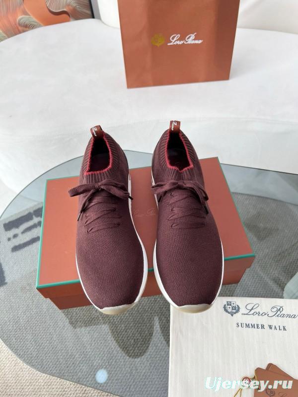 2024 Men LP Burgundy Wool Knit Sneakers MJ00330