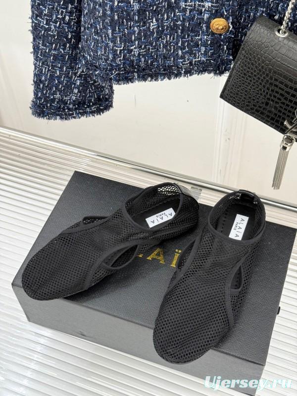 2025 Women AlAIA Black Mesh Casual Shoes