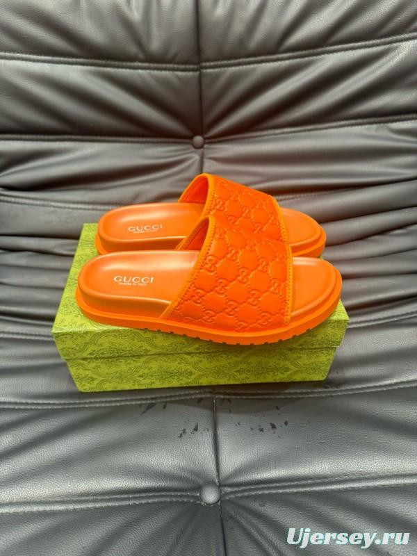 2024 Slippers Gucci Orange Rubber Slippers MJ00200