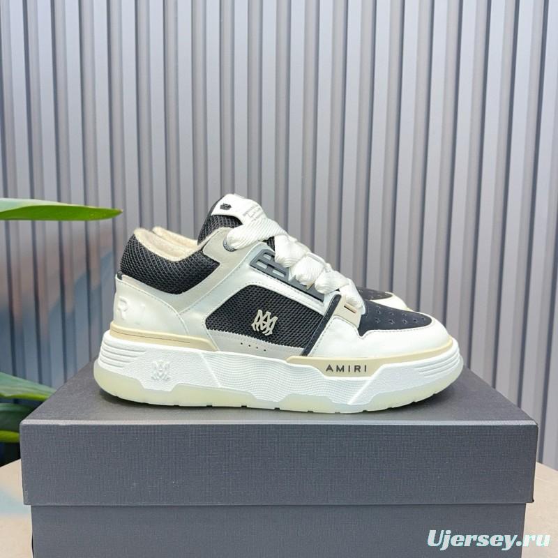 2024 Unisex Amiri Black White Leather Sneakers MJ00360