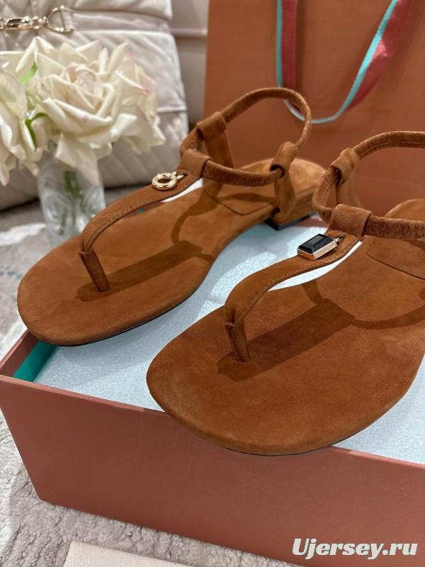 2025 Women LP Brown Suede Sandals LY00360