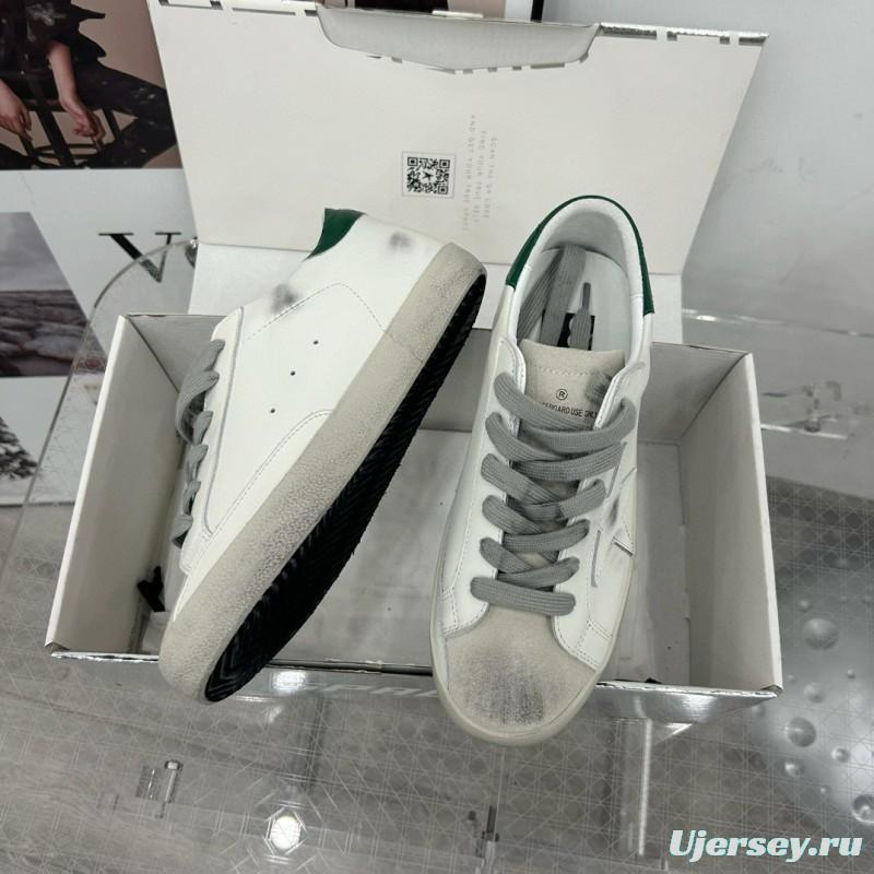 2025 Unisex GGDB White Green Leather Sneakers