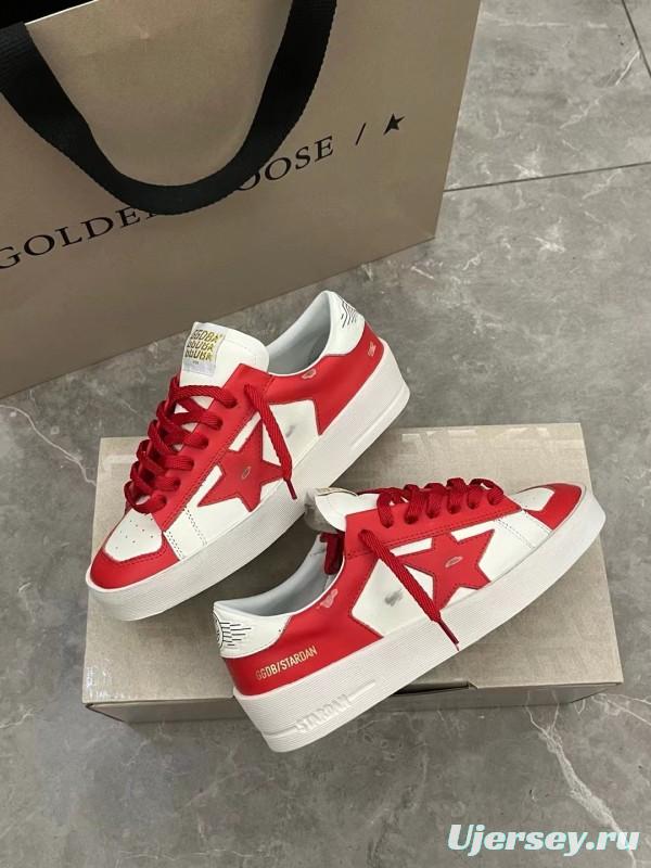 2024 Women GGDB Red White Leather Sneakers MJ00260