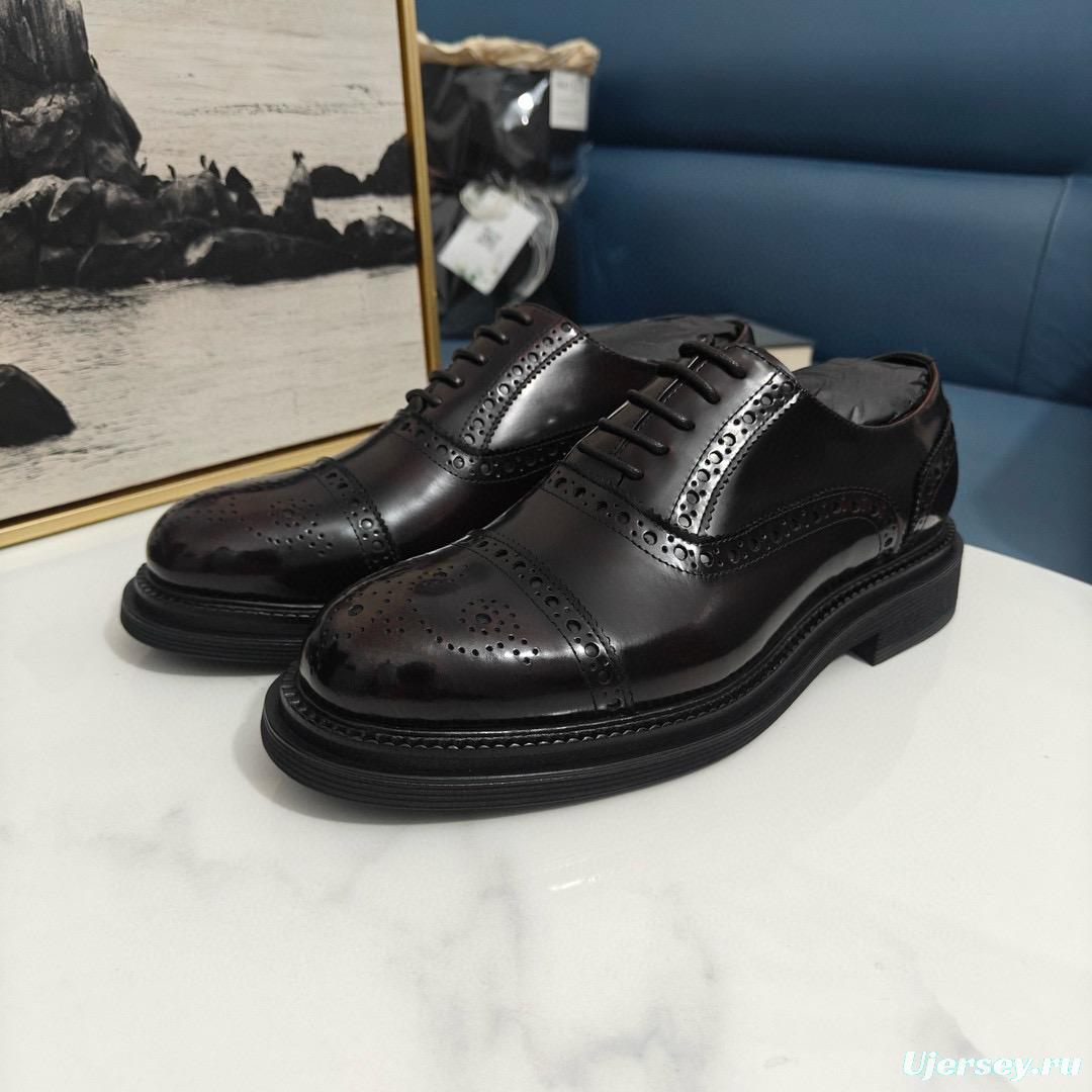 2024 Men Dolce & Gabbana Black Leather Derby MJ00420