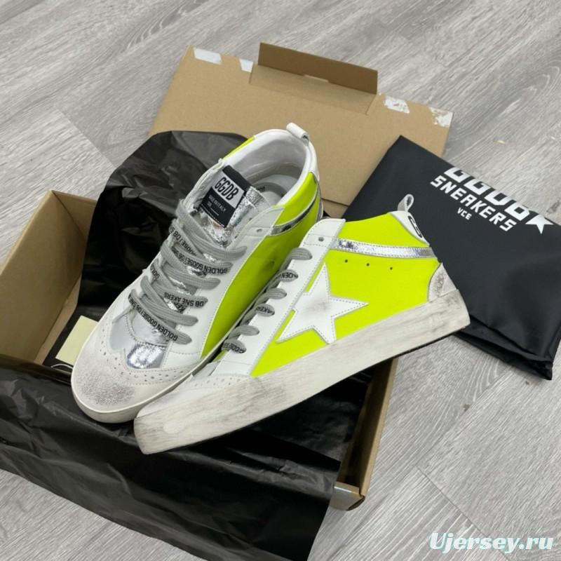 2024 Unisex GGDB Yellow White Leather Suede High Top Sneakers MJ00300