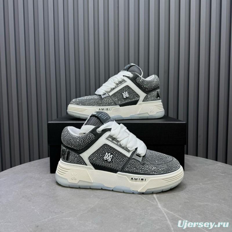 2024 Unisex Amiri Black White Leather Suede Sneaker MJ00410