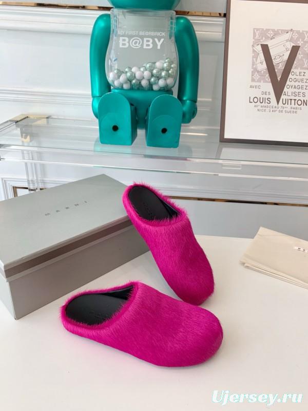 2024 Slippers Marni fuchsia pony hair slippers