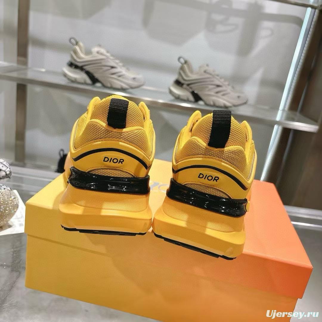 2024 Unisex Dior Yellow Mesh Sneaker MJ00360
