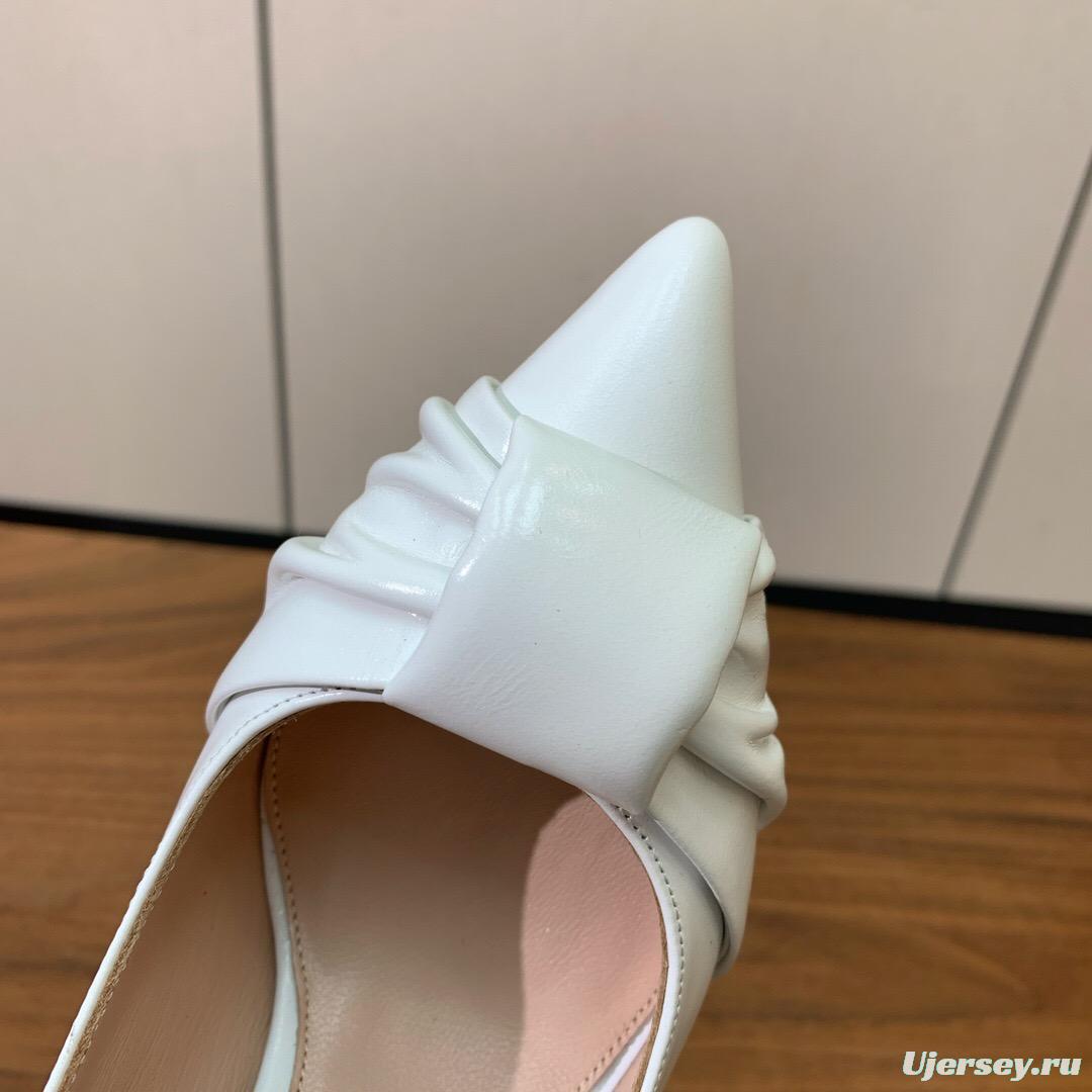 2025 Women Gianvito Rossi White Leather Pumps KFY00300