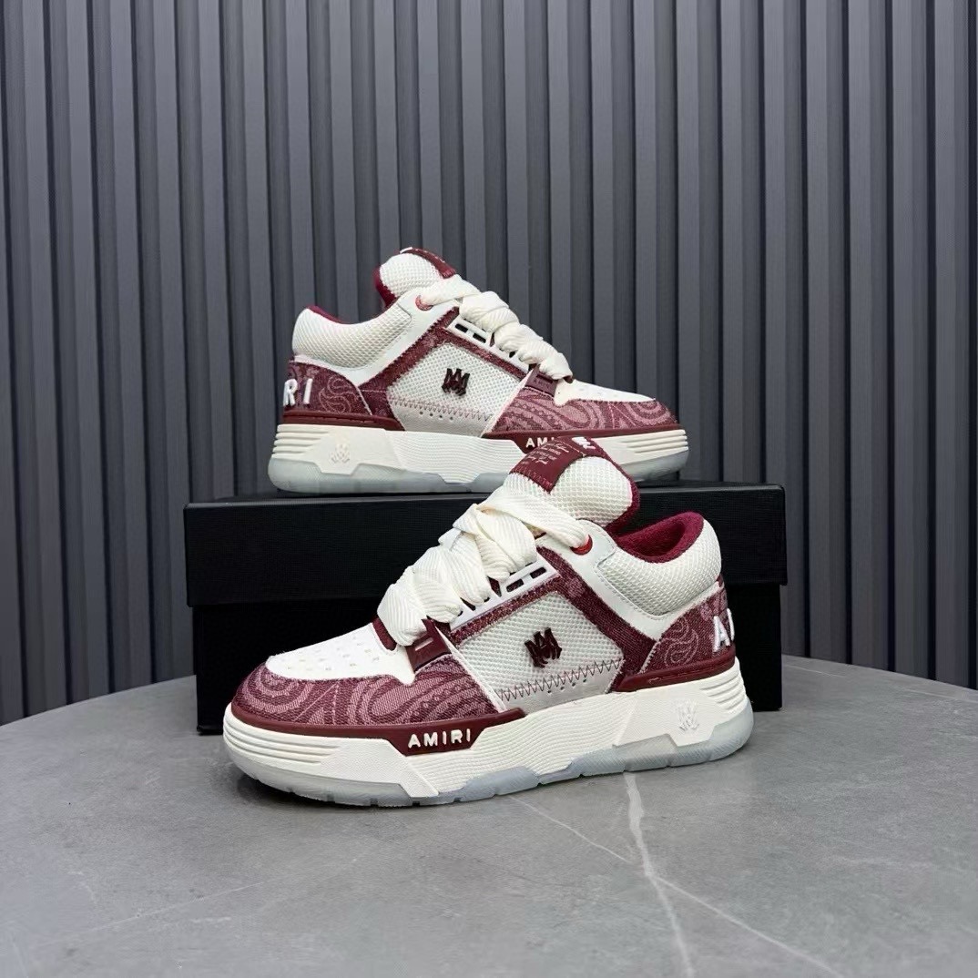 2024 Unisex Amiri White Red Leather Sneaker MJ00360