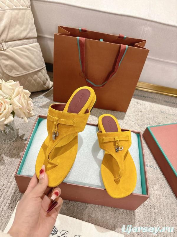 2025 Slippers LP Yellow Suede Slippers LY00250