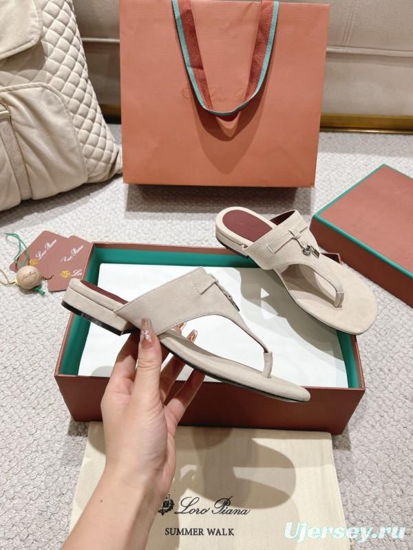 2025 LP Beige Suede Slippers LY00250