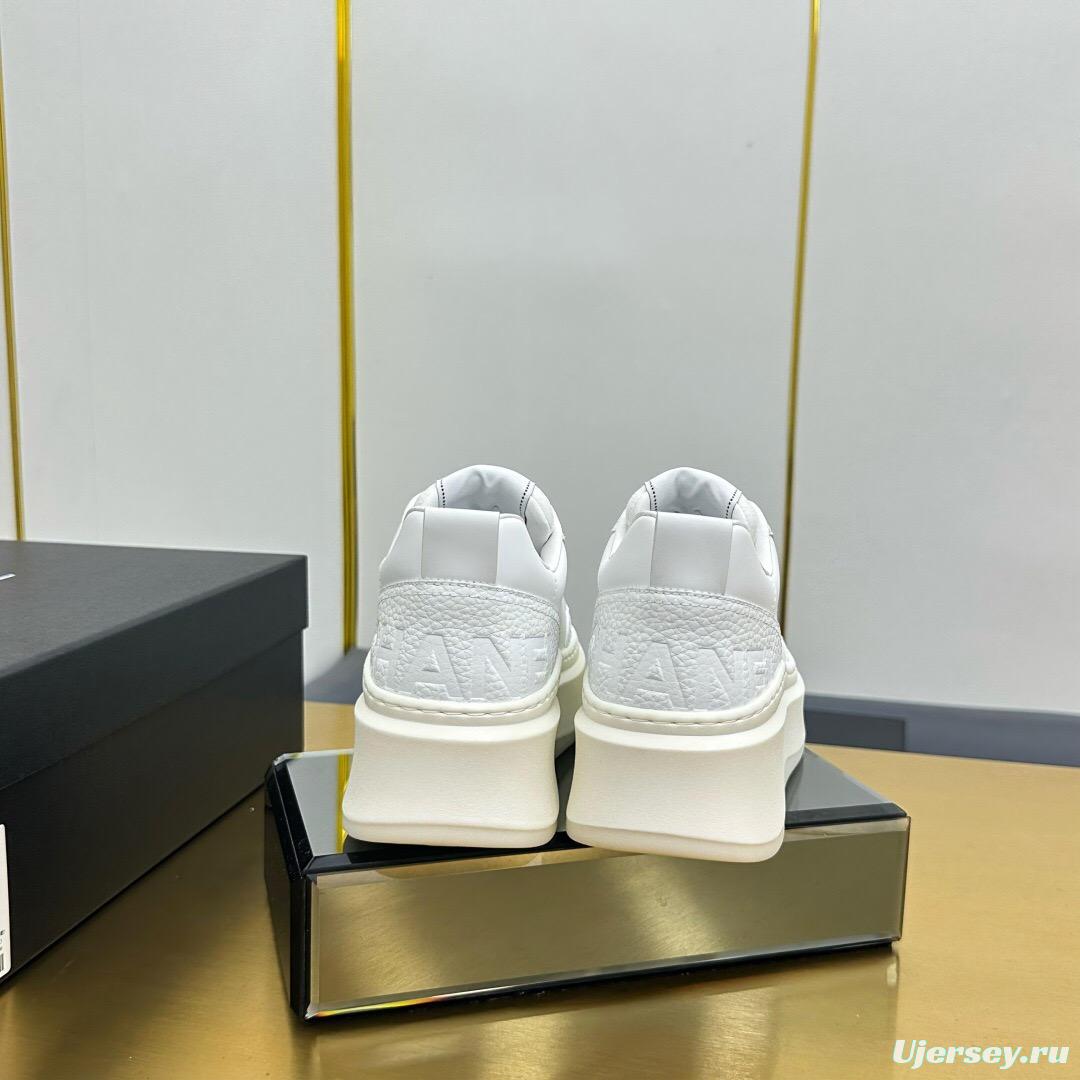 2025 Unisex Chanel White Leather Sneakers Platform Sneakers