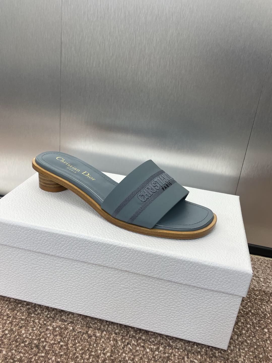 2025 Slippers Dior Gray Fabric Slippers