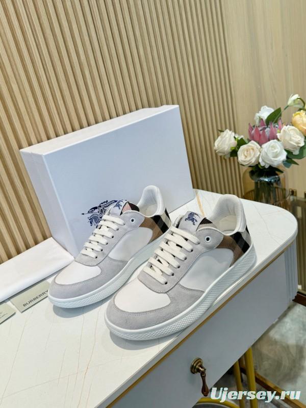 2024 Men Burberry White Beige Classic Cotton Casual Shoes MJ00320
