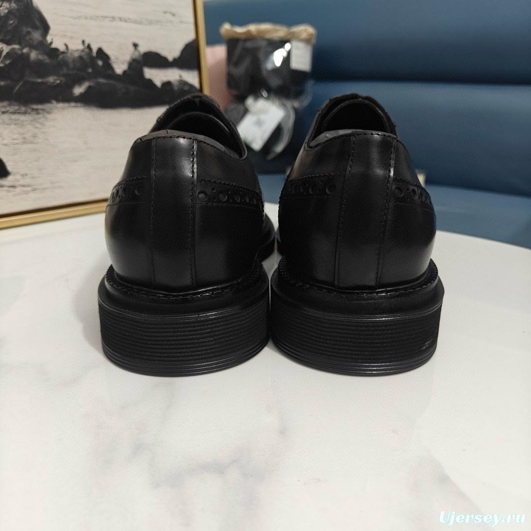2024 Men Dolce & Gabbana Black Leather Derby MJ00420