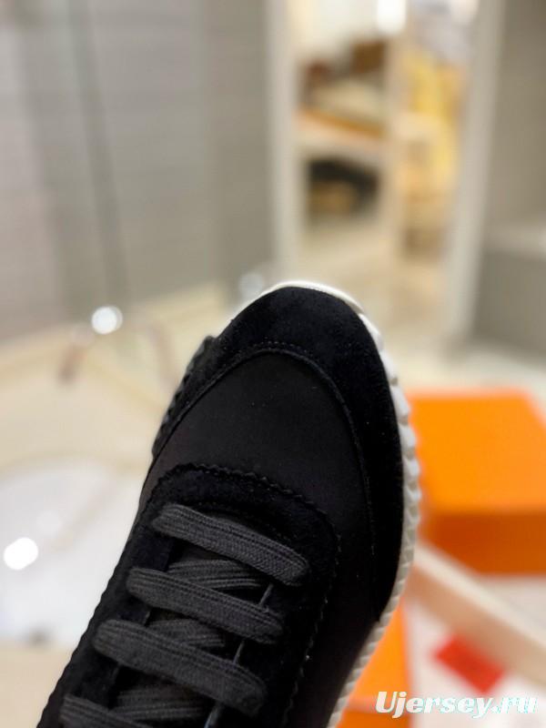 2024 Men Hermès black fabric sneakers MJ00320