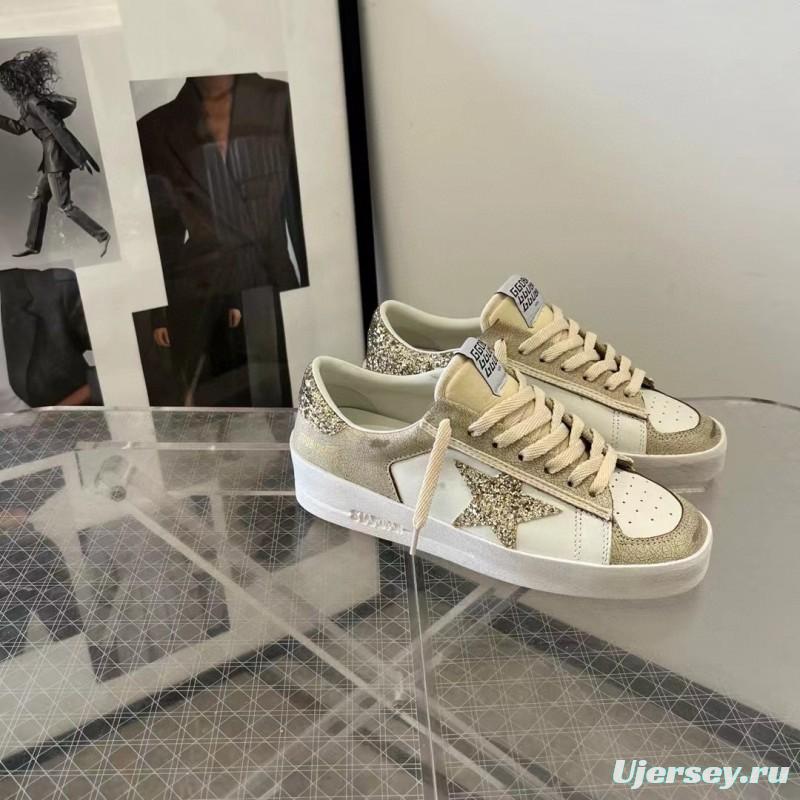 2024 Unisex GGDB White Beige Suede Leather Low-Top Sneakers MJ00260