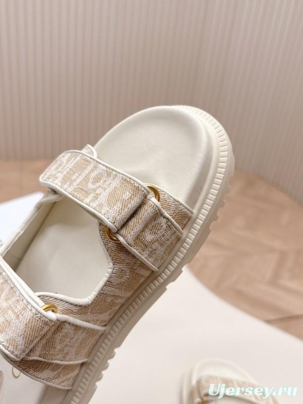 2025 Slippers Dior Beige Fabric Slippers LY