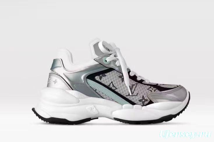 2025 Women Louis Vuitton White Black Mint Leather Mesh Sneakers LY00340