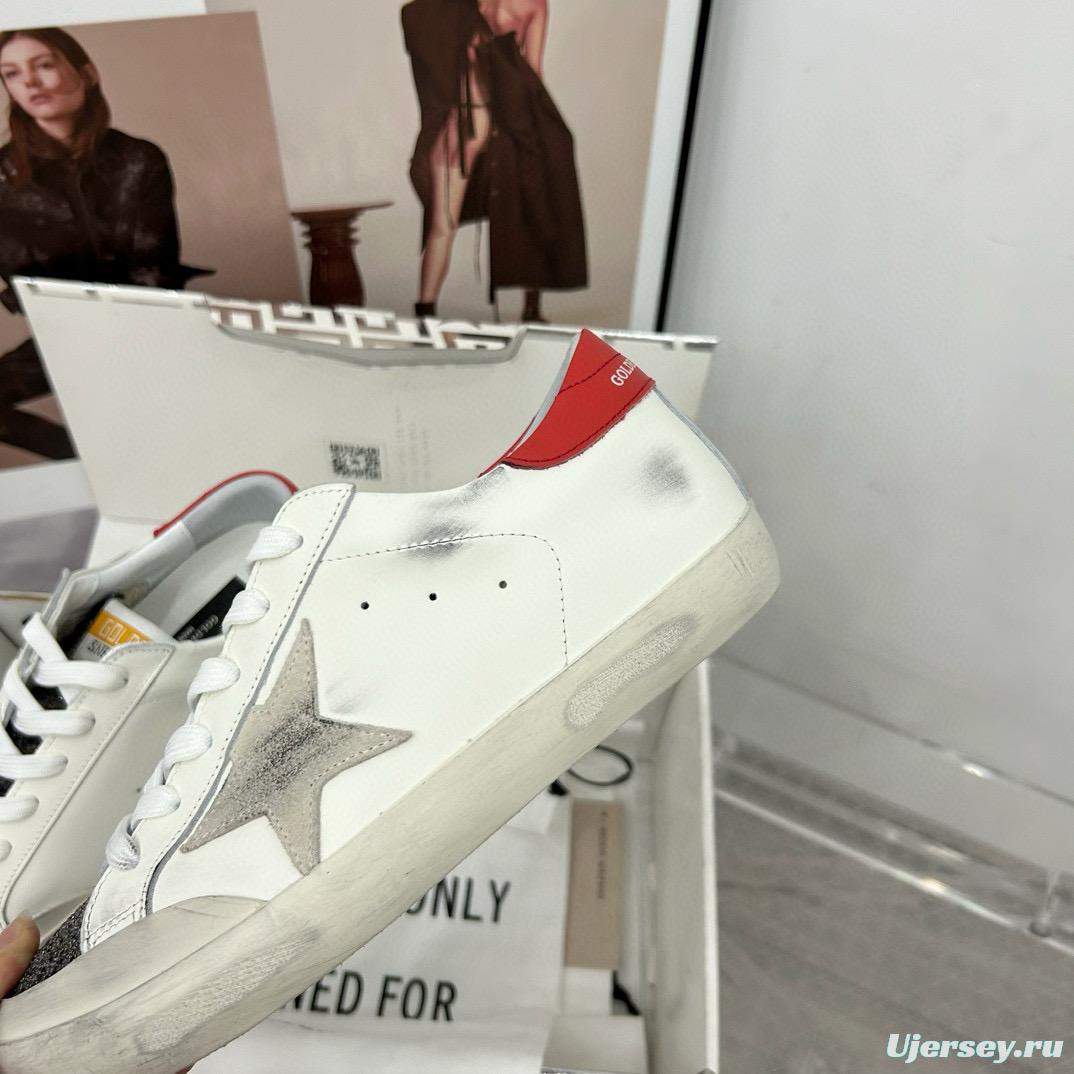 2025 Women GGDB White Red Leather Sneakers