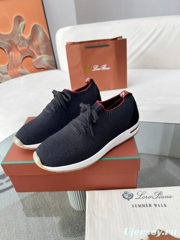 2024 Men Le Parmentier Black Wool Knit Sneakers MJ00330