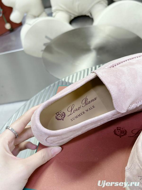 2025 Women LP Pink Suede Loafers LY00260