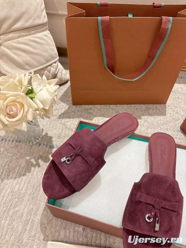 2025 Slippers LP Bloodred Suede Slippers