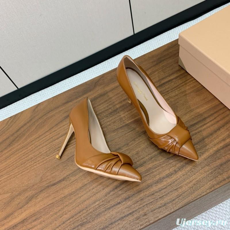 2025 Women Gianvito Rossi Brown Leather High Heels KFY00300