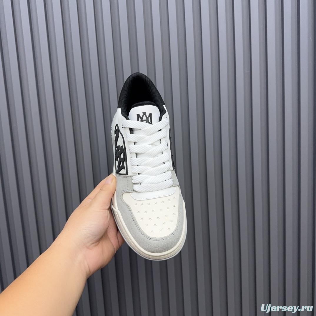 2025 Unisex Amiri White Black Suede Leather Sneakers MJ00360