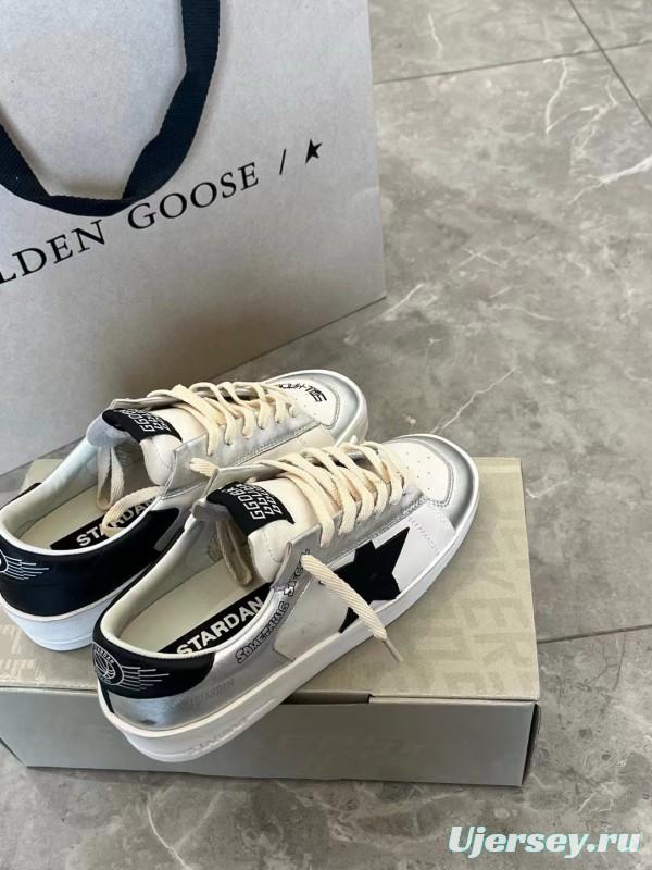 2024 Unisex GGDB White Silver Leather Sneakers MJ00260