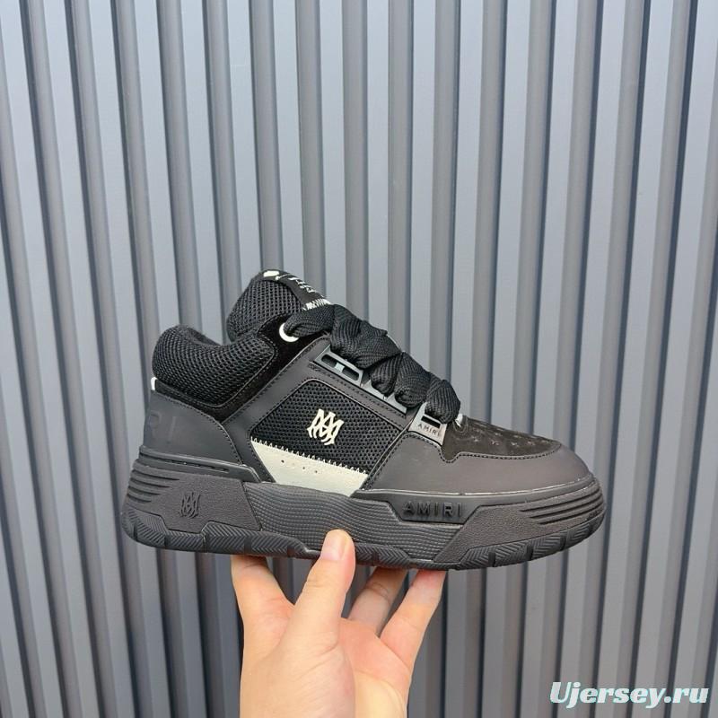 2024 Men Amiri Black Mesh Leather Sneakers MJ00360