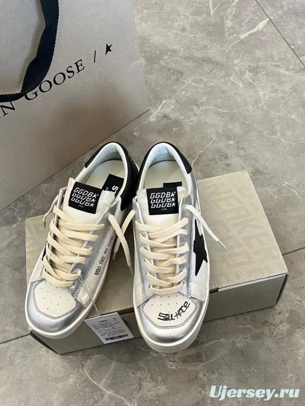 2024 Unisex GGDB White Silver Leather Sneakers MJ00260