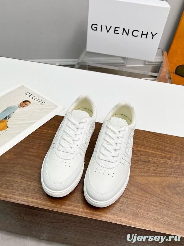 2024 Unisex Givenchy White Silk Calfskin Patent Leather Low Top Sneakers MJ00380