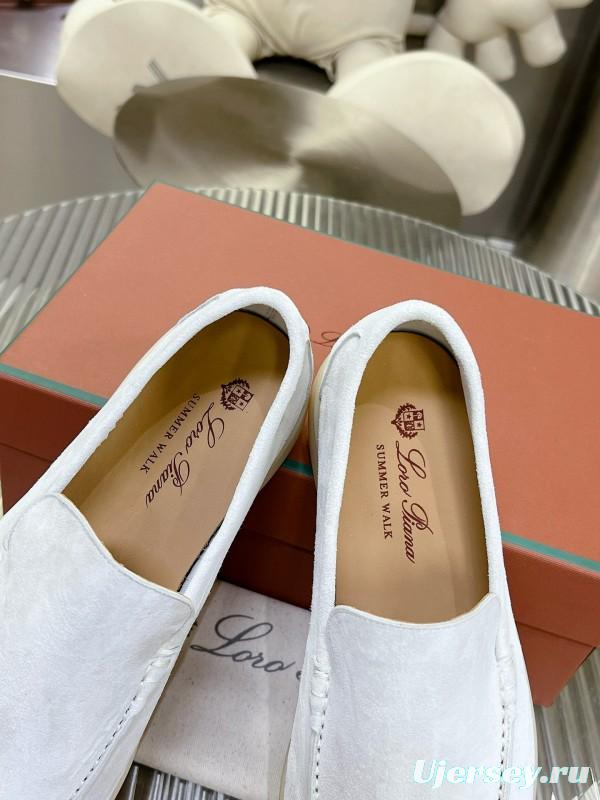 2024 Unisex Le Parmentier White Calf Suede Loafers MJ00270