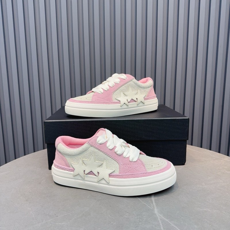 2024 Women Amiri Pink White Canvas Sneakers MJ00300