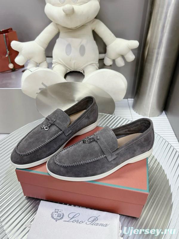 2024 Unisex Le Parmentier Gray Suede Loafers MJ00270