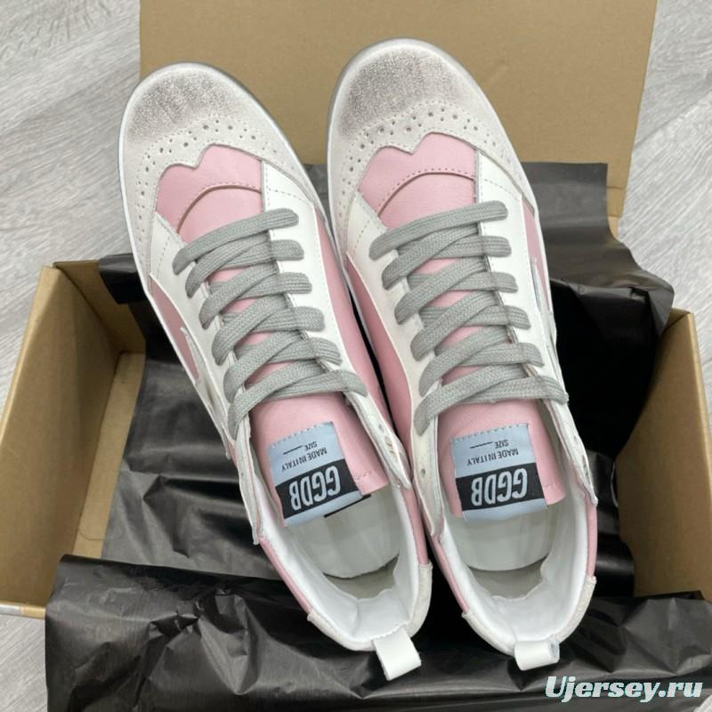 2024 Women GGDB Pink White Leather High Top Sneakers MJ00300