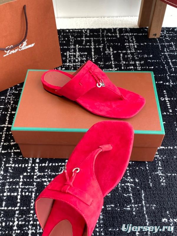 2025 Slippers LP Red Suede Slippers