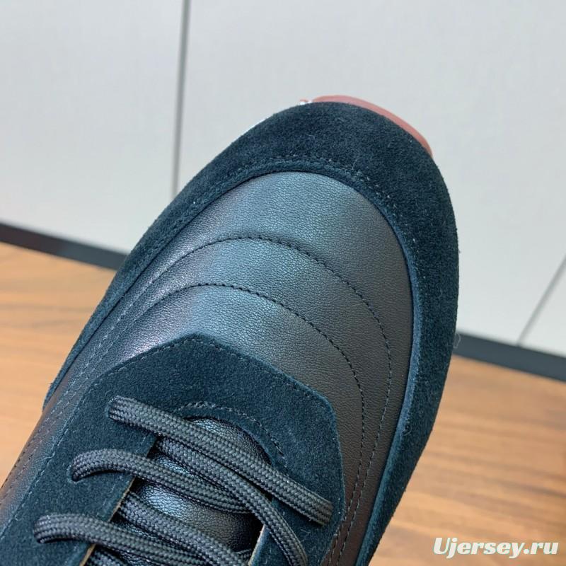 2025 Unisex Le Parmentier Black Brown Suede Leather Sneakers LY