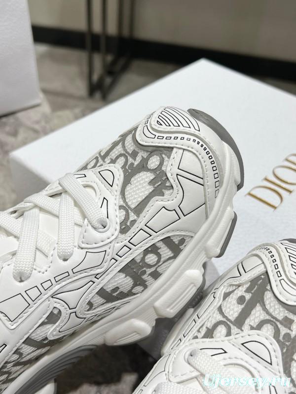 2025 Women Dior White Mesh Leather Sneakers KFY00370