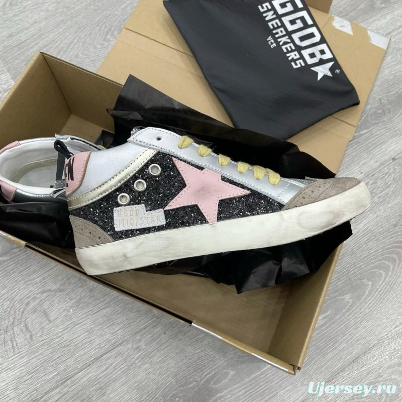 2024 Unisex GGDB pink black silver glitter suede leather high top sneakers MJ00300