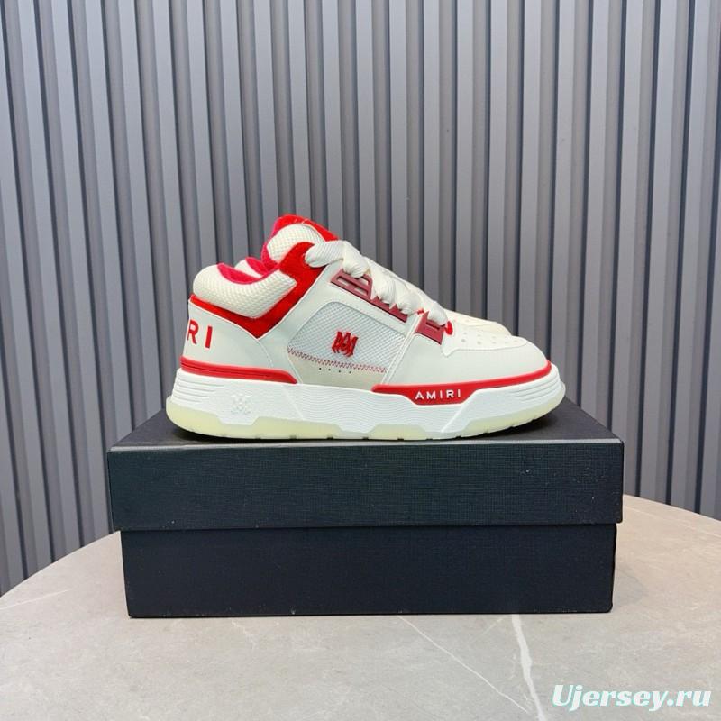2024 Unisex Amiri White Red Leather Sneakers MJ00360