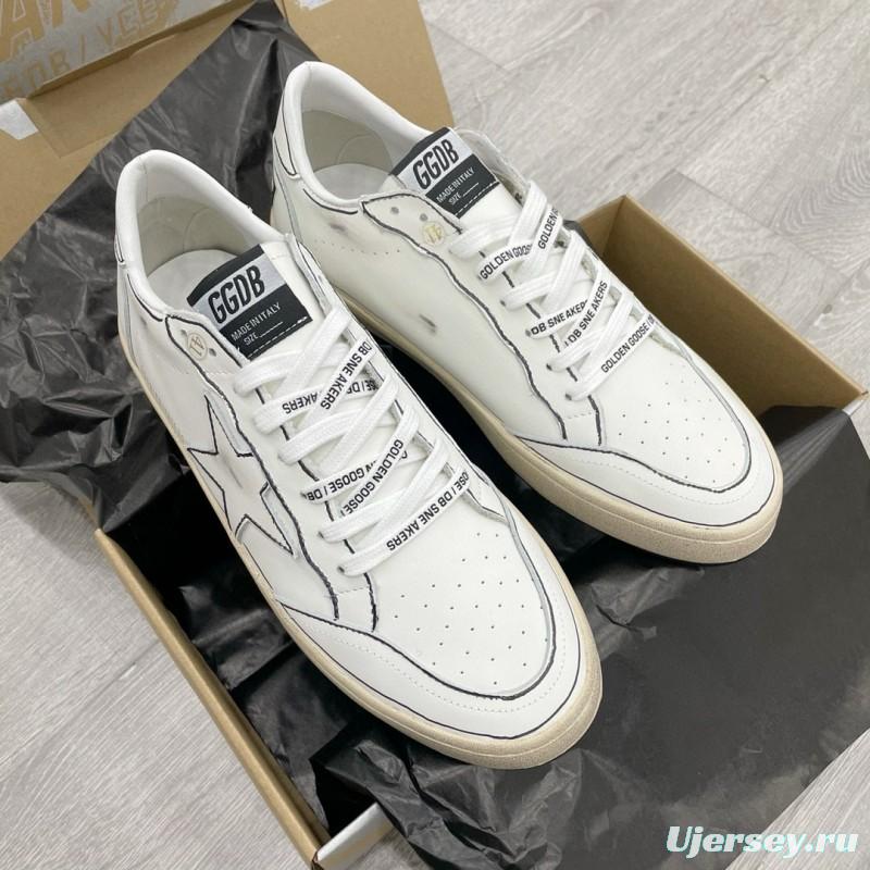 2024 Unisex GGDB White Black Leather Sneakers